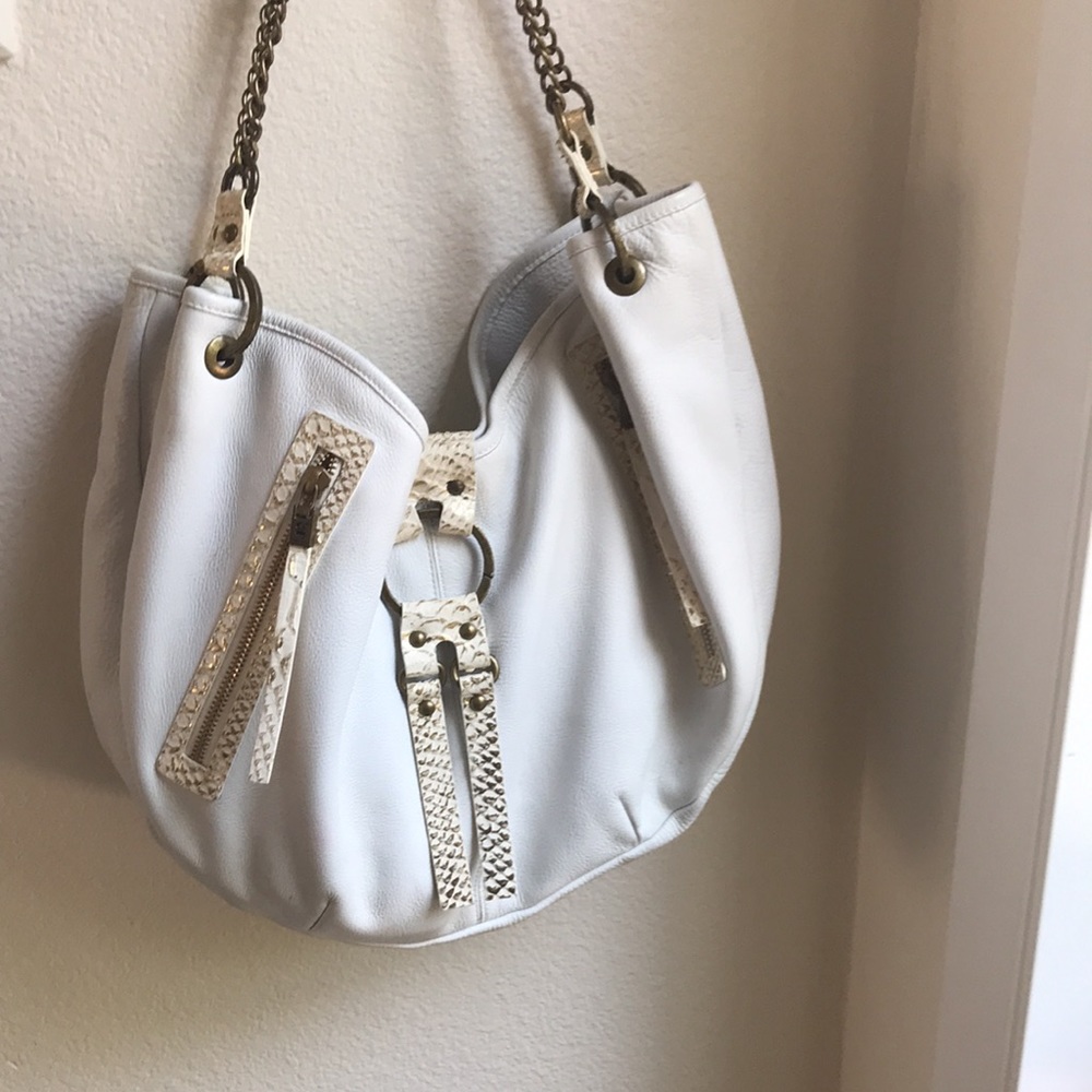 Cole Haan G Series White & Gold Handbag